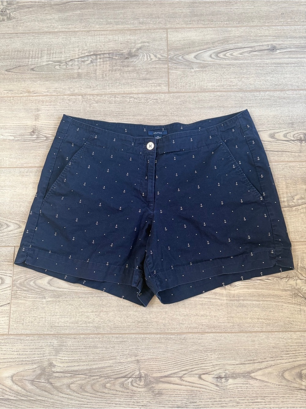 Nautica Dark Navy Anchor-Pattern Women's Shorts